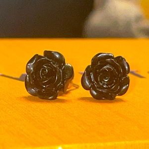 Black Rose Earrings